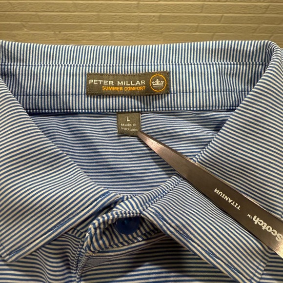 Bundle Peter Millar Summer Comfort Striped Polo Shirt K&N Cup Golf Mens Large - Picture 8 of 8